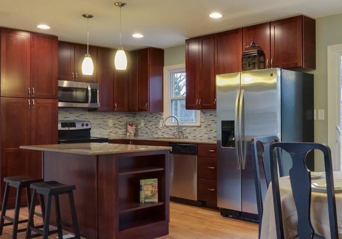 Wide-angle kitchen remodel — light and bright